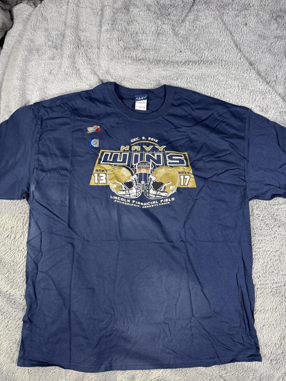 Navy Midshipmen Shirt Mens 2XL Blue NCAA Football Blue 84 2012 Army Navy Tee